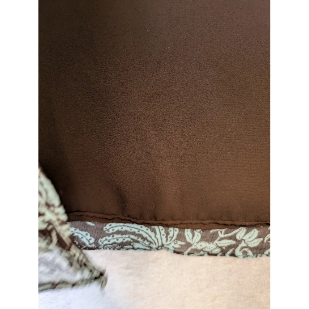 Bob Mackie‎ Studio Skirt Women's 6 Brown Silk Handkerchief Hem Paisley Bird